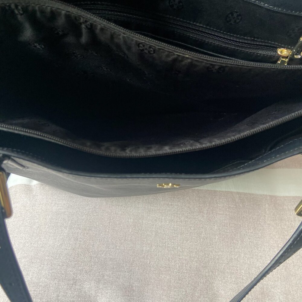 EUC Tory Burch Saffiano Leather - Large Tote Bag - Black - Good condition - Picture 6 of 9